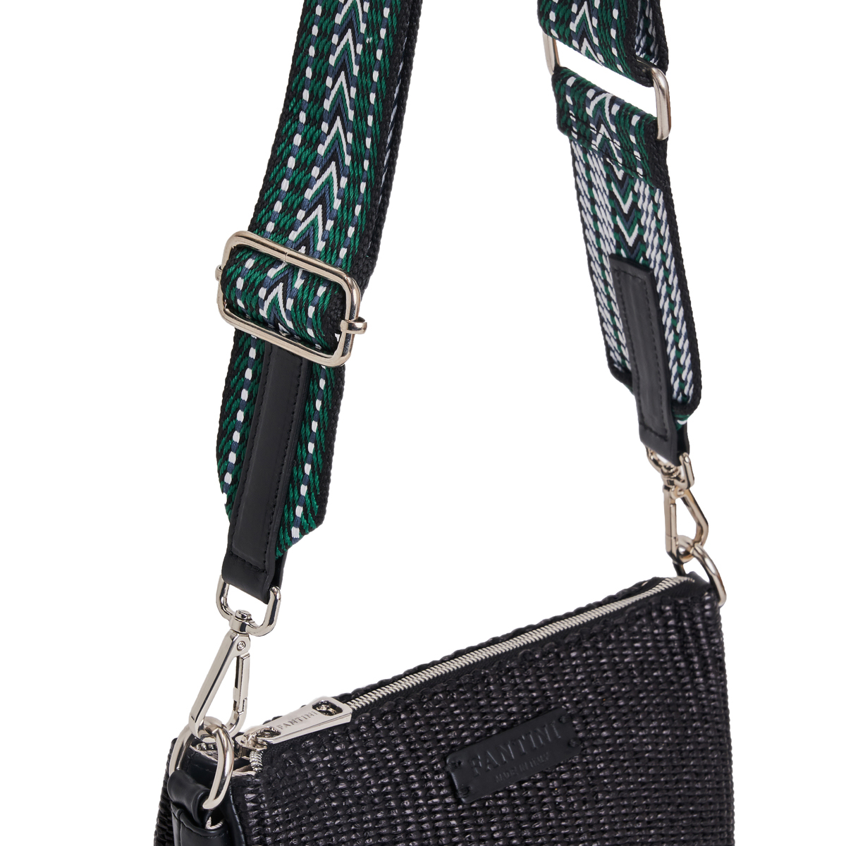 Crossbody veske i skinn og raffia Susanna - Image 6
