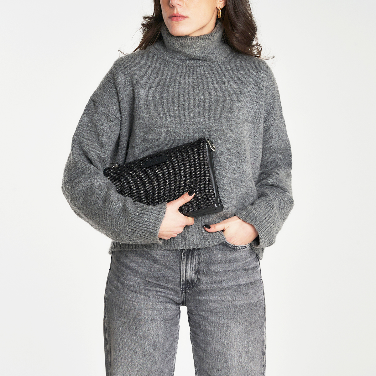 Crossbody veske i skinn og raffia Susanna - Image 3