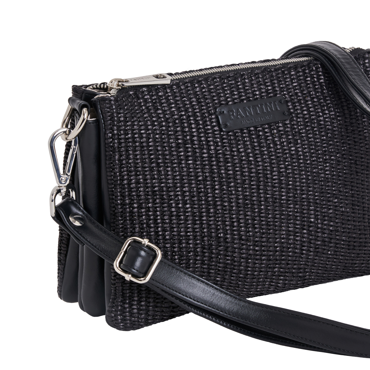 Crossbody veske i skinn og raffia Susanna - Image 5